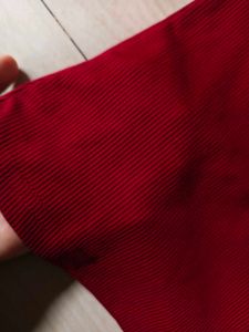 Wine Red Fitted Basic Tee