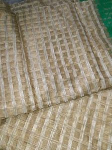 Elegant Checked Saree with Green Border