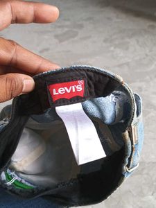 Levi's Denim Distressed Baseball Cap