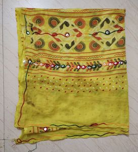 New Yellow Printed Dupatta For Women And Girls