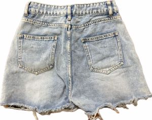 Distressed Denim Mini Skirt