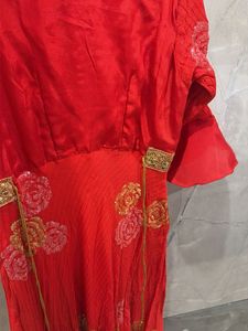 Vibrant Red Floral Kurta Set