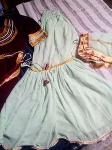 Maroon &amp; Gold Embellished Dress