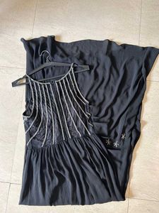 Elegant Black Embellished Maxi Dress