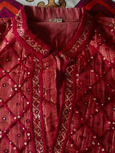 Elegant Red Embellished Kurta Set