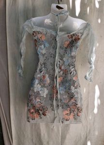 Gothic Floral Off-Shoulder Mini Dress