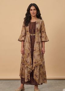 Elegant Printed Kurta Set with Jacket