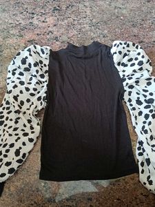 Stylish Dalmatian Print Top