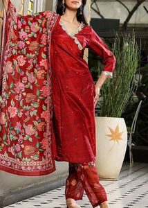 Designer marron Kurta Set with Dupatta