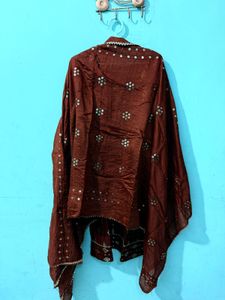 Embroidered Brown Dupatta