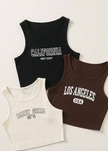 3 Pack Graphic Crop Tank Tops