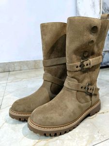 High Barrel Maillard Retro Boots for Women
