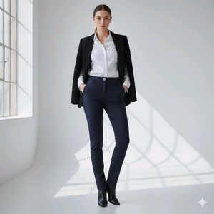 Navy Blue Slim Fit Pants