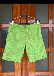 Men's Bright Green Patterned Shorts