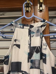 Elegant Geometric Print Maxi Dress