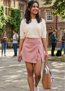 Cute Pink pich Skater Skirt