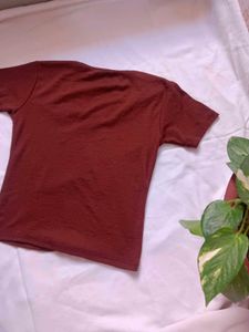 brown V-Neck top