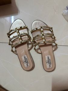 Valentino Garavani Studded Gold Sandals