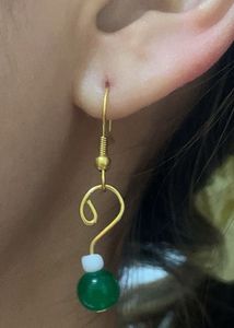 Green Jade Bead Earrings