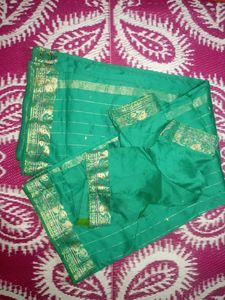 Emerald Green & Gold Sari