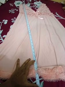 Peach Lace Trim Nightgown