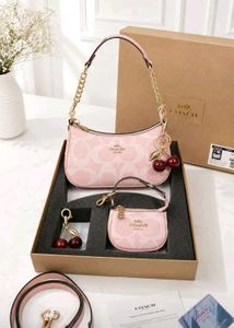 Coach Pink Cherry Monogram Handbag Set