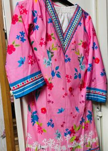 Digital Print Pink Floral Cord Set