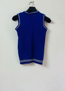 Korean Style Woollen Blue Vest
