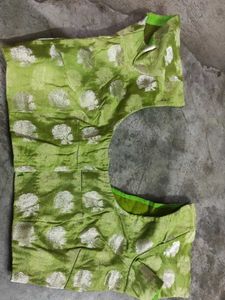 Vibrant Green Brocade Blouse