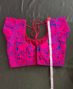 Pink &amp; Blue Embroidered Blouse