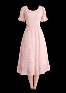 Elegant Pink Lace Dress