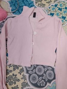 Chic Pink Cropped Cardigan