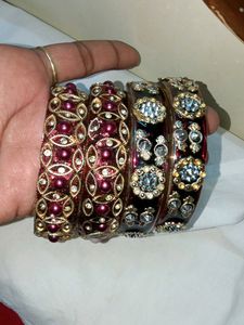 Bangles 4 Kada (2 Set Different Designs) (2.6)