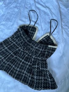 Chic Tweed Peplum Top