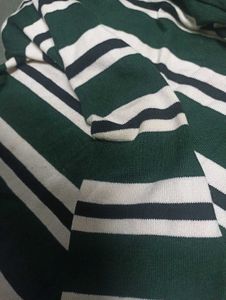 Off-Shoulder Striped Knit Top