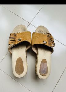 Sequin Golden Party Wear Wedges