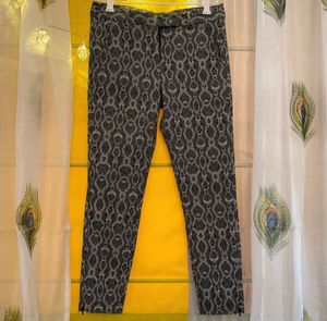 Stylish Snakeskin Print Trousers