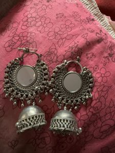 Silver Jhumka Earrings!!