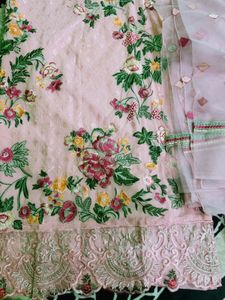 Elegant Floral Embroidered Pakistani Dress