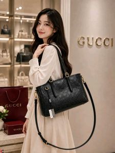GUCCI GG EMBLEM MEDIUM CANVAS TOTE BAG*