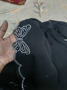 Elegant Black Saree with Embellished Border