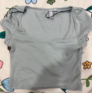Ribbed Square Neck Crop Top