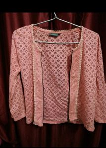 Lovely Pink Crochet Jacket