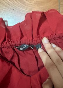 Chic Red Ruffle Dress