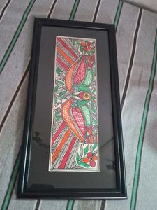 Framed Folk Art Bird Painting