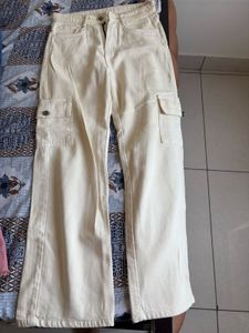 Cream Cargo Jeans