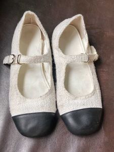 Chic Tweed Mary Janes with Black Cap Toe