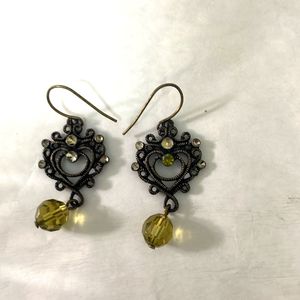 Topaz Drop Oxidised Earing