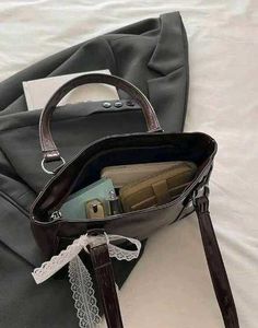 Stylish Tote Bag with Lace Accent