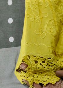 Yellow Embroidered Kurta